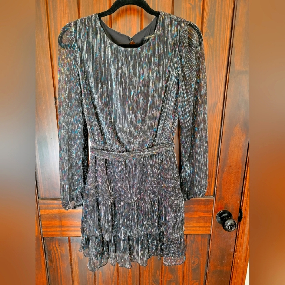 City Triangles Shimmering Belted Dress